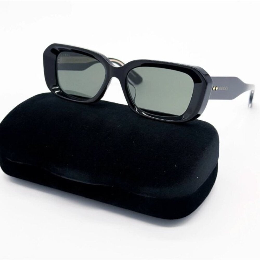 NWT Gucci GG1531SK-001 Black Rectangle 54mm Sunglasses